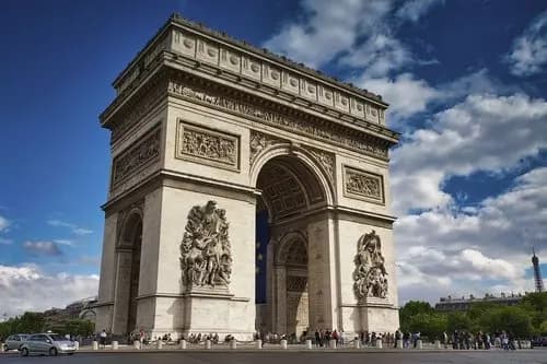 Eiffel Tower, Champs-Élysées, and Arc de Triomphe